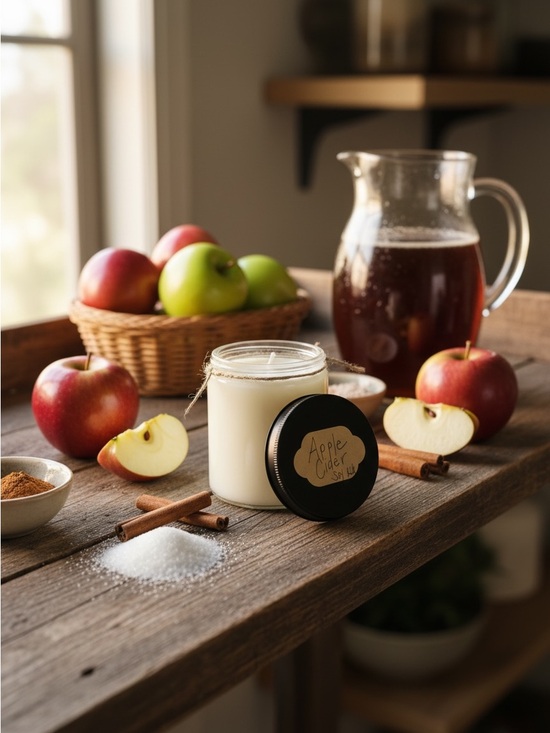 Handmade Other - Handmade Apple Cider Scented 8 oz Soy Glass Jar Candle